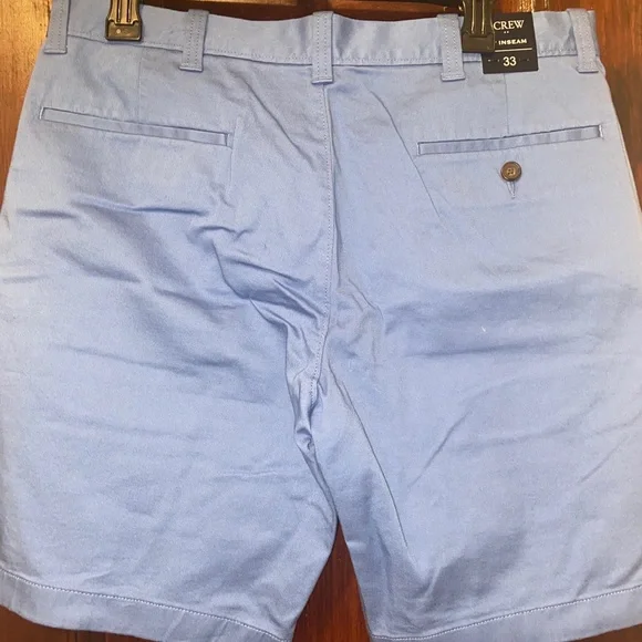 Mens 33 J.CREW Shorts Chino 9" inseam Garment Dye classic cotton BLUE - Picture 2 of 2